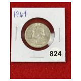 1964 Washington Quarter Silver Coin