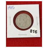1915 Barber Quarter Coin
