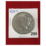 1924 S Peace Silver Dollar Coin