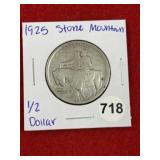1925 Stone Mountain Half Dollar Silver Coin
