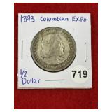 1893 Columbian Expo Half Dollar Silver Coin