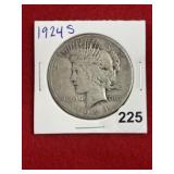 1924 S Peace Silver Dollar Coin
