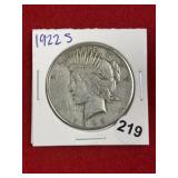 1922 S Peace Silver Dollar Coin