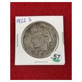 1922 S Peace Silver Dollar Coin