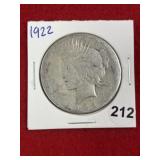 1922 Peace Silver Dollar Coin