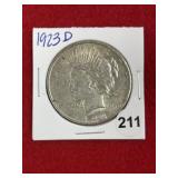 1923 D Peace Silver Dollar Coin