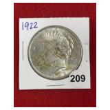 1922 Peace Silver Dollar Coin