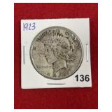 1923 Peace Silver Dollar Coin