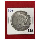 1924 Peace Silver Dollar Coin