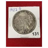1922 D Peace Silver Dollar Coin