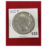 1922 D Peace Silver Dollar Coin