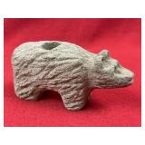Bear Effigy Stone Pipe Indian Artifact Arrowhead