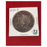 1922 D Peace Silver Dollar Coin