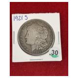 1921 S Morgan Silver Dollar Coin