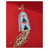 Beaded Tomahawk Pipe Drop Indian Artifact Arrowhea