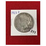 1923 D Peace Silver Dollar Coin