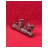 Squirell Effigy Redstone Pipe Indian Artifact Arro