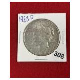 1923 D Peace Silver Dollar Coin