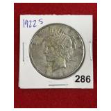 1922 S Peace Silver Dollar Coin