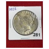 1922 Peace Silver Dollar Coin