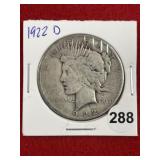 1922 D Peace Silver Dollar Coin