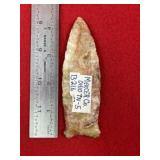 4 & 3/8" Clovis from Mercer County, Ohio Indian Ar