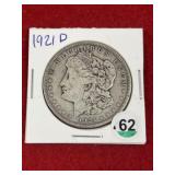 1921 D Morgan Silver Dollar Coin