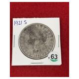 1921 S Morgan Silver Dollar Coin