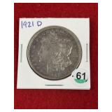 1921 D Morgan Silver Dollar Coin