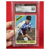 1966 Topps Jim Palmer Hand Signed Authentic Autogr