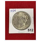 1924 Peace Silver Dollar Coin