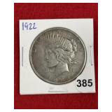 1922 Peace Silver Dollar Coin