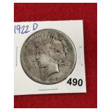 1922 D Peace Silver Dollar Coin
