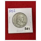 1952 Franklin Half Dollar Silver Coin