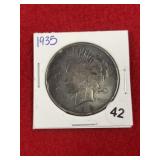 1935 Peace Silver Dollar Coin