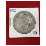 1922 Peace Silver Dollar Coin