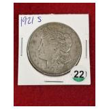 1921 S Morgan Silver Dollar Coin