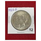 1922 D Peace Silver Dollar Coin