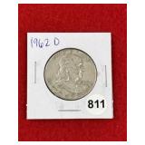 1962 D Franklin Half Dollar Silver Coin