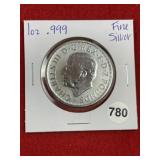 1 Ounce .999 Fine Silver Coin
