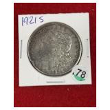 1921 S Morgan Silver Dollar Coin