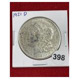 1921 D Morgan Silver Dollar Coin