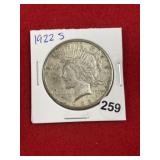 1922 S Peace Silver Dollar Coin