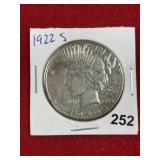 1922 S Peace Silver Dollar Coin