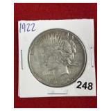 1922 Peace Silver Dollar Coin