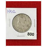 1952 Franklin Half Dollar Silver Coin
