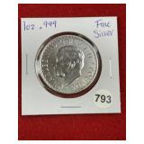 1 Ounce .999 Fine Silver Coin
