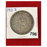 1921 S Morgan Silver Dollar Coin