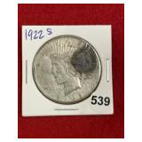 1922 S Peace Silver Dollar Coin