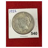 1922 Peace Silver Dollar Coin